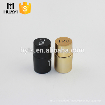 2018 best selling cylinder round empty perfume bottle 60ml with black and gold cap